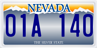 NV license plate 01A140