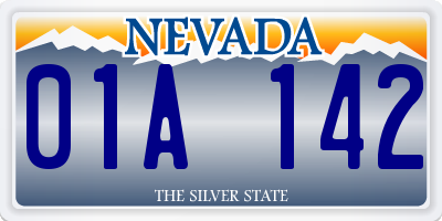 NV license plate 01A142