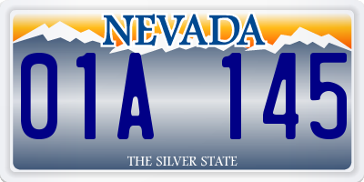 NV license plate 01A145