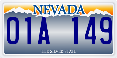 NV license plate 01A149