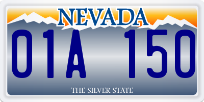 NV license plate 01A150