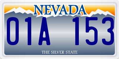 NV license plate 01A153