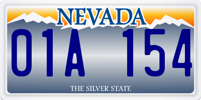 NV license plate 01A154