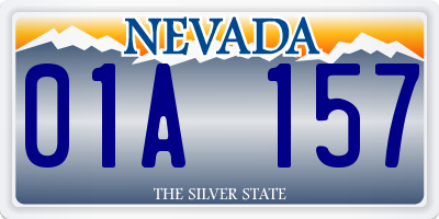 NV license plate 01A157