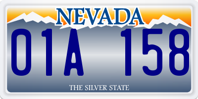 NV license plate 01A158