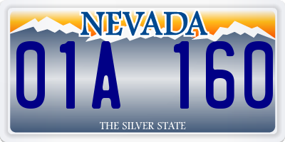 NV license plate 01A160