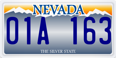 NV license plate 01A163