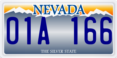 NV license plate 01A166
