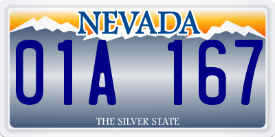 NV license plate 01A167