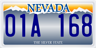 NV license plate 01A168