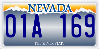 NV license plate 01A169