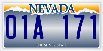 NV license plate 01A171