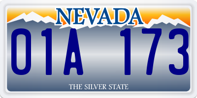 NV license plate 01A173