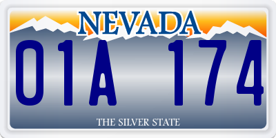 NV license plate 01A174