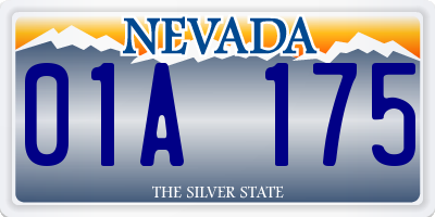 NV license plate 01A175