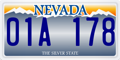 NV license plate 01A178