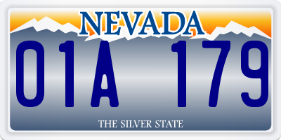 NV license plate 01A179