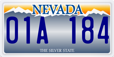 NV license plate 01A184