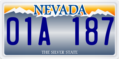 NV license plate 01A187