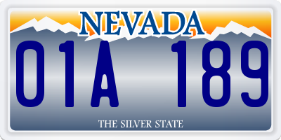 NV license plate 01A189