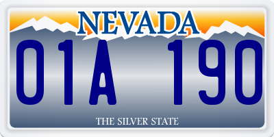 NV license plate 01A190