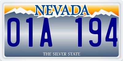 NV license plate 01A194