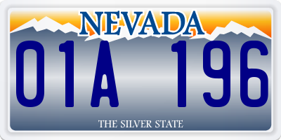 NV license plate 01A196