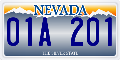 NV license plate 01A201