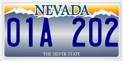 NV license plate 01A202