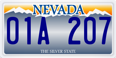 NV license plate 01A207