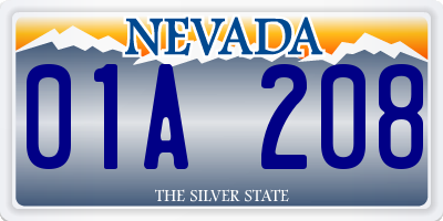NV license plate 01A208