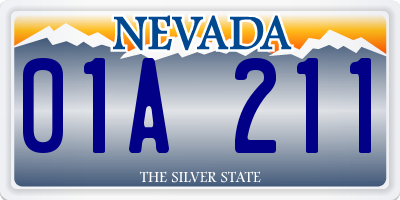 NV license plate 01A211