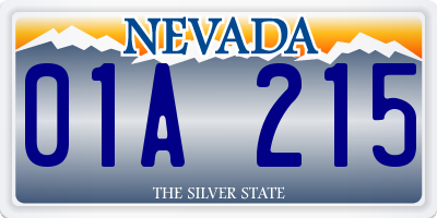 NV license plate 01A215