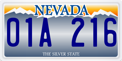 NV license plate 01A216