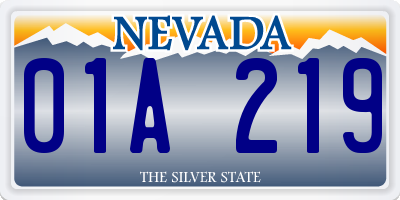 NV license plate 01A219