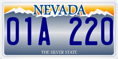 NV license plate 01A220