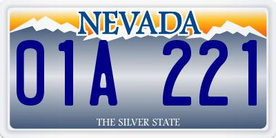 NV license plate 01A221