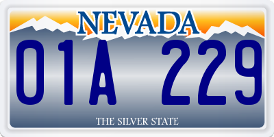 NV license plate 01A229