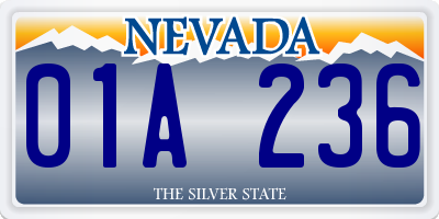 NV license plate 01A236