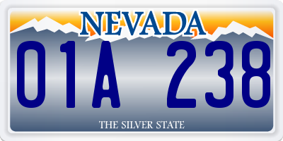 NV license plate 01A238