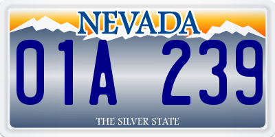 NV license plate 01A239