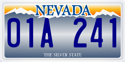 NV license plate 01A241