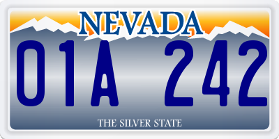 NV license plate 01A242