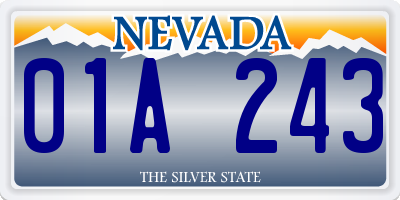 NV license plate 01A243