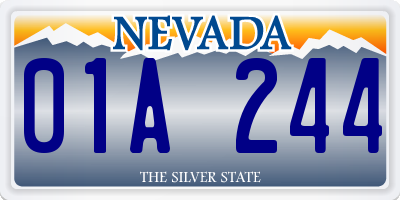 NV license plate 01A244