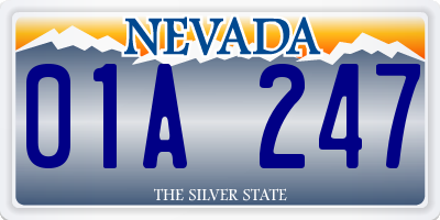 NV license plate 01A247
