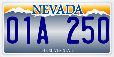 NV license plate 01A250