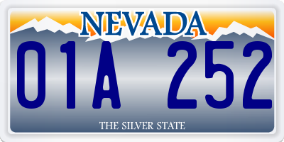 NV license plate 01A252