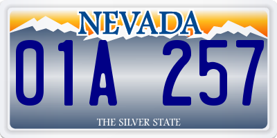 NV license plate 01A257