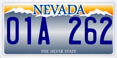 NV license plate 01A262